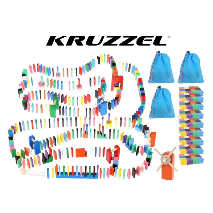 zestaw klocków domino w dwunastu barwach