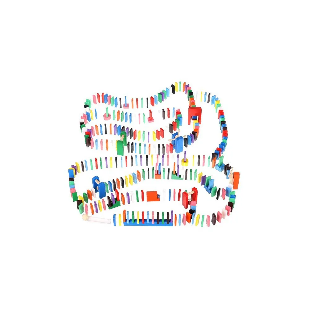 klocki domino z dodatkowymi elementami kulodromu