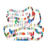 klocki domino z dodatkowymi elementami kulodromu