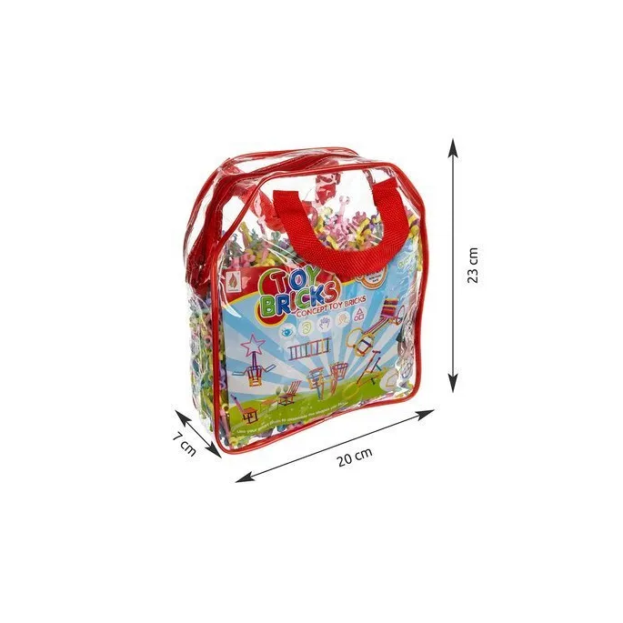 zbliżenie na kolorowe słomki konstrukcyjne z zestawu