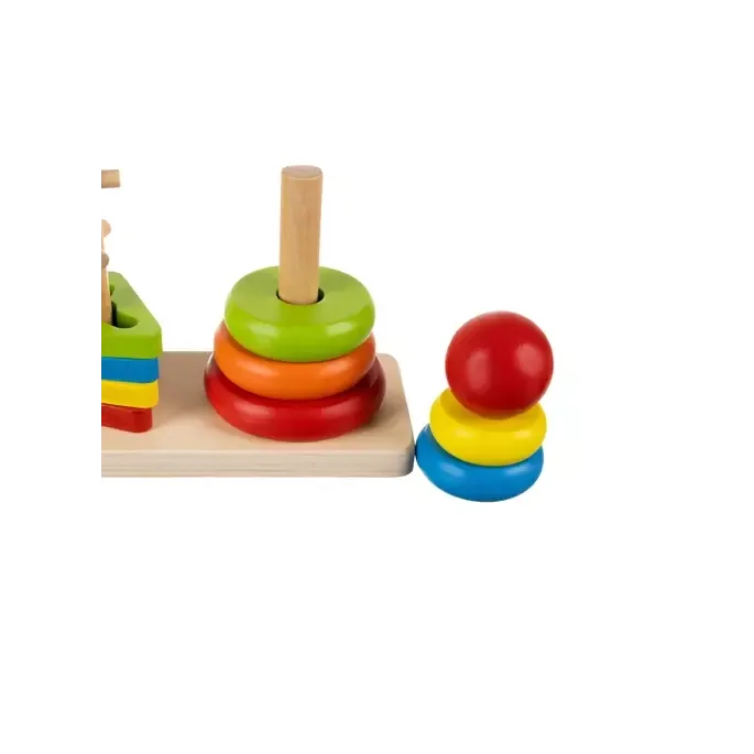 komplet klocków i pierścieni na sorterze w trzech kształtach