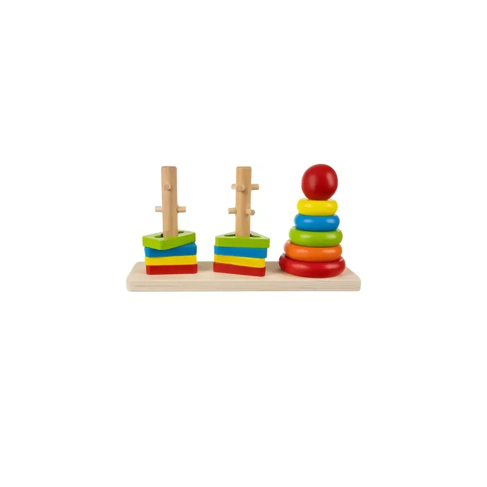 dziecko dopasowujące kształty do otworów sortera drewnianego