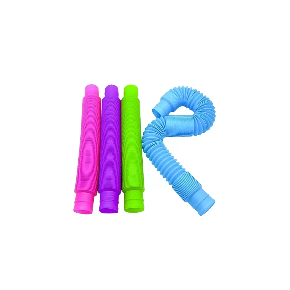 Złożone kolorowe rurki sensoryczne leżące na stole