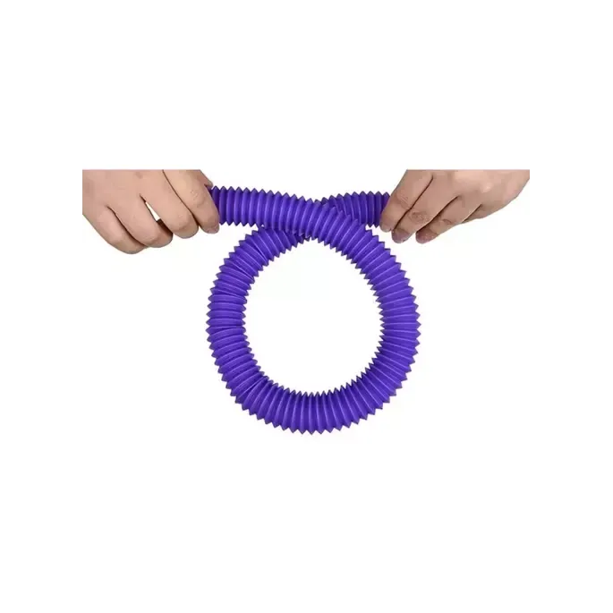 siedem kolorowych rurek sensorycznych ułożonych liniowo