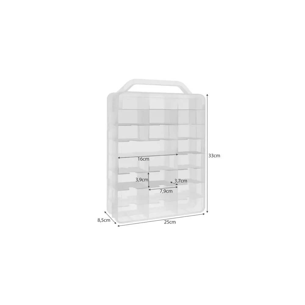 Dwustronna walizka z zamykanymi drzwiczkami na samochodziki