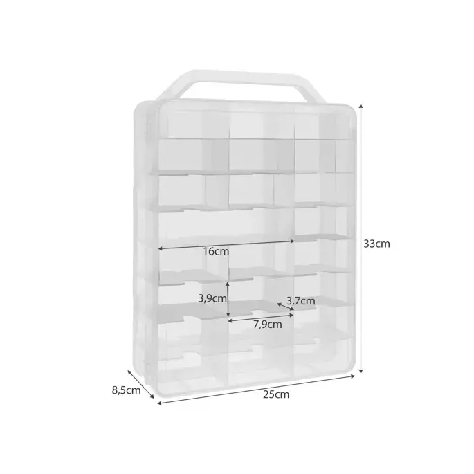 Dwustronna walizka z zamykanymi drzwiczkami na samochodziki