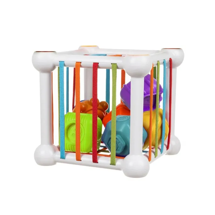 Kolorowe elementy i faktury klocków w sortowniku