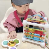 Pakiet: kostka sensoryczna z kompletem klocków dla dzieci