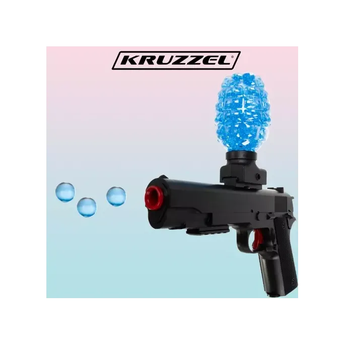 zestaw kulki żelowe, piankowe strzałki i akumulator obok karabinu