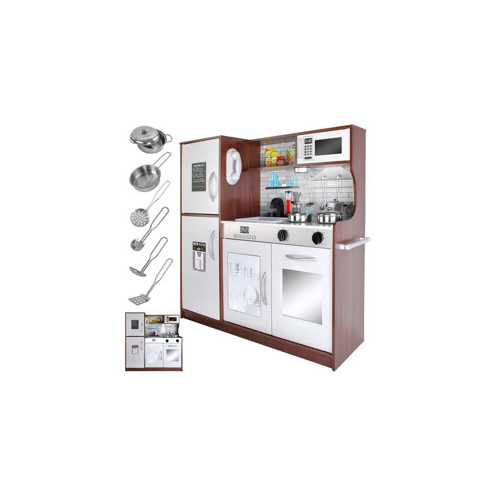 Kuchnia drewniana Kruzzel 22114 w wersji brązowo białej na jasnym tle