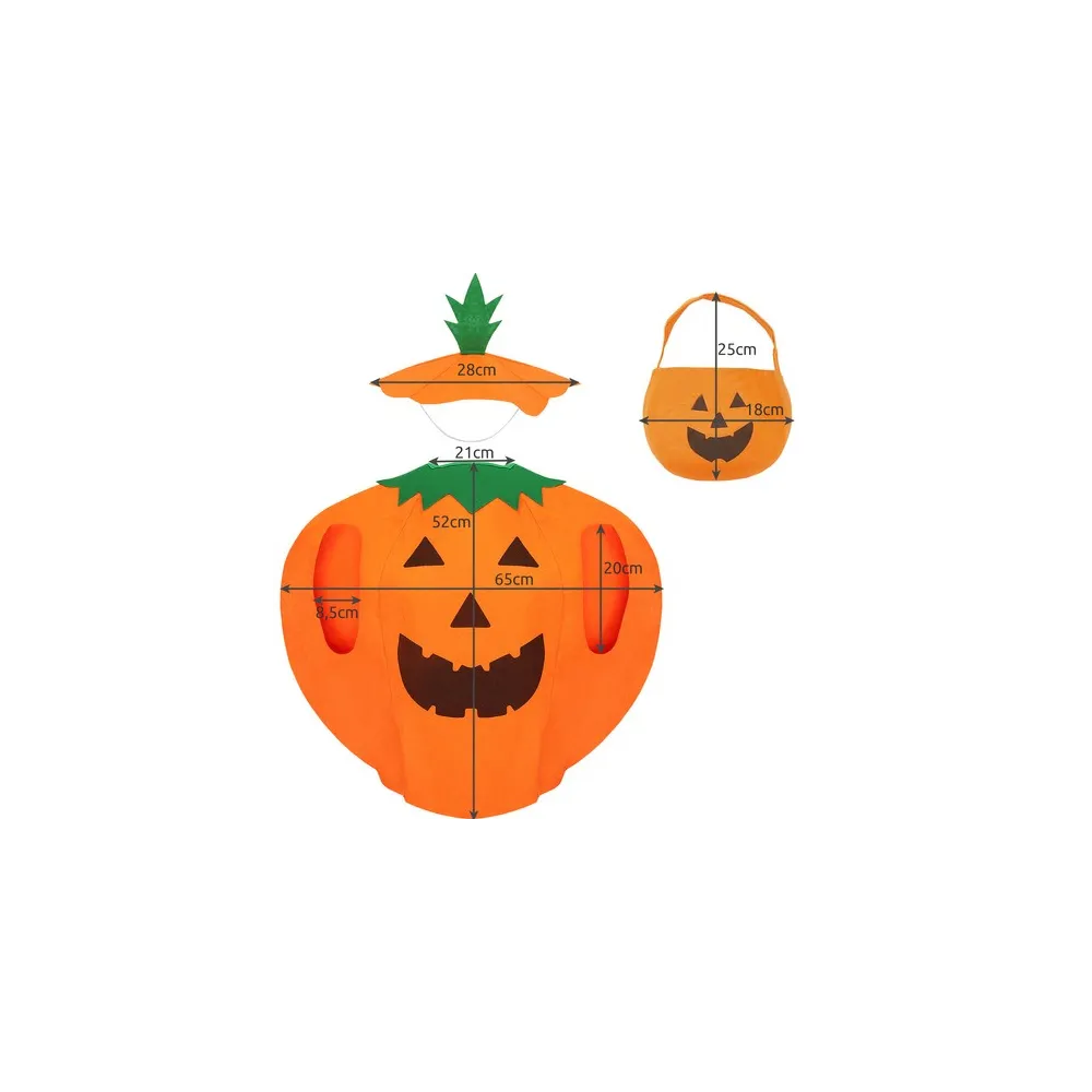 widok torebki na smakołyki dołączonej do kostiumu dyni