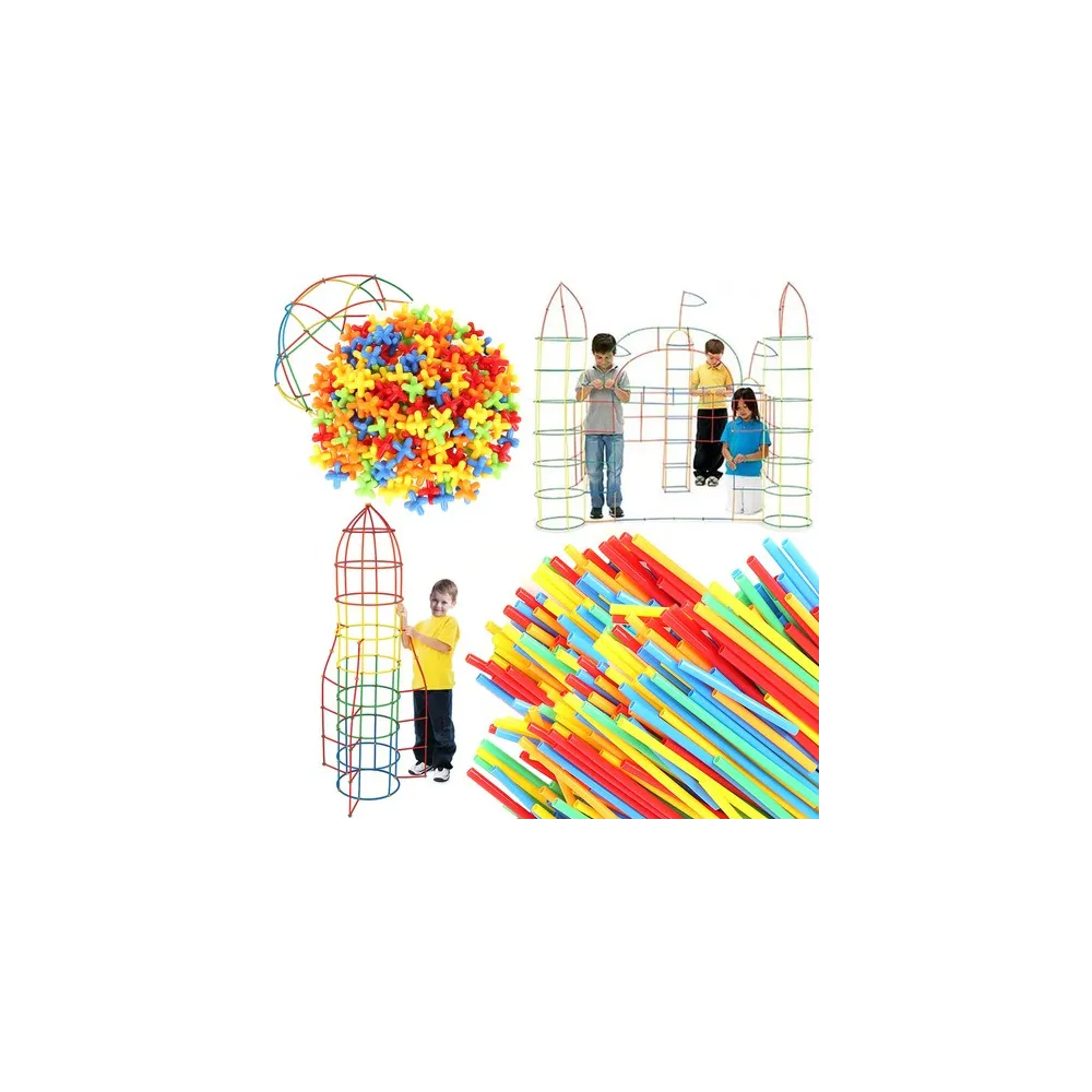 klocki słomki zestaw 408 elementów w pięciu kolorach