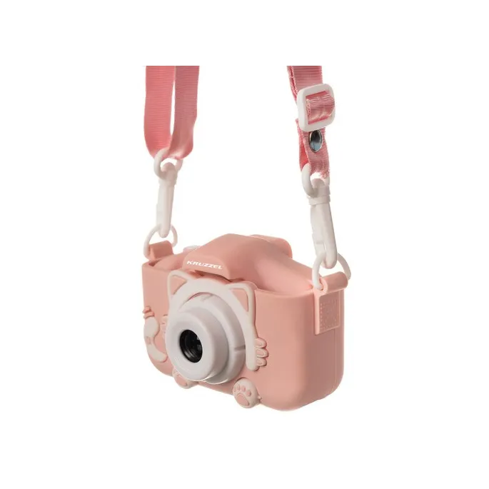 Cały zestaw aparatu: aparat, smycz, karta SD, przewód USB oraz nakładka