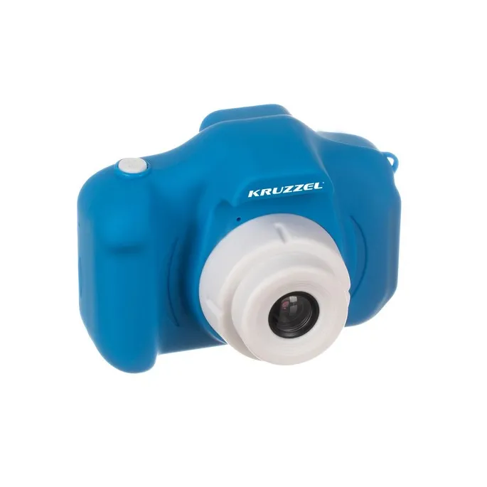 Rzut z boku na niebieski aparat Kruzzel AC22295 pokazujący jego grubość