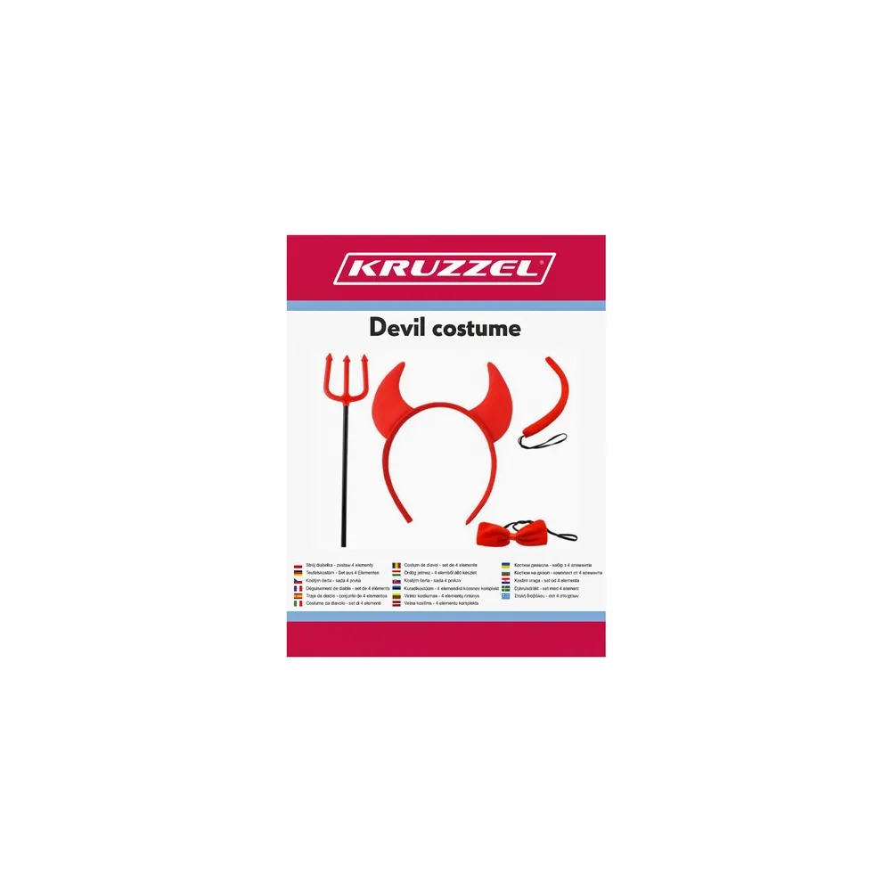 widły z zestawu stroju diabełka w zbliżeniu na detal