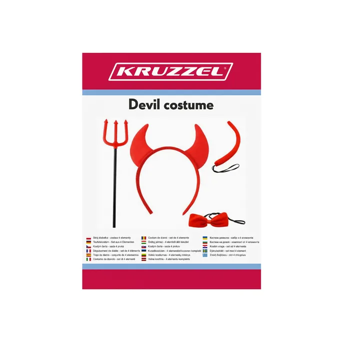 widły z zestawu stroju diabełka w zbliżeniu na detal