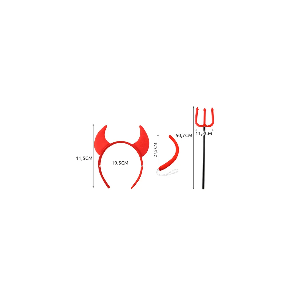 opaska z czerwonymi rogami z kompletu przebrania diabełka