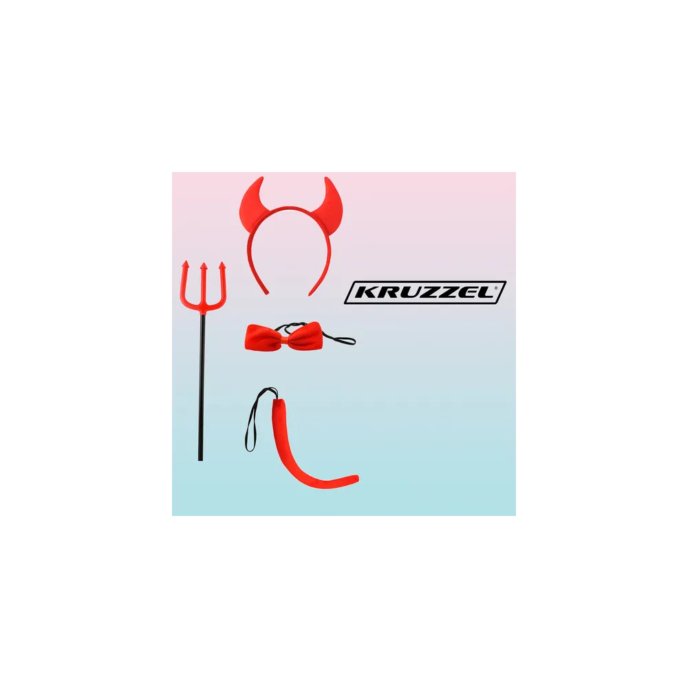 zbliżenie na aksamitny materiał elementów kostiumu diabełka