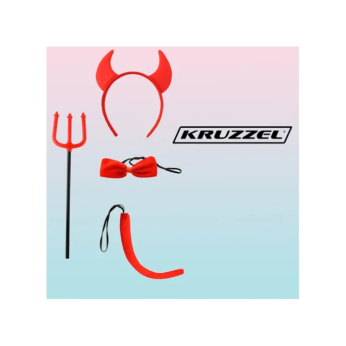 zbliżenie na aksamitny materiał elementów kostiumu diabełka