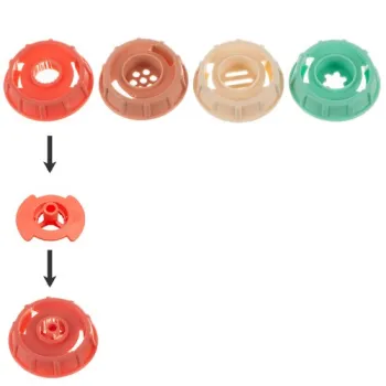 kolorowy zestaw kruzzel z miseczką, talerzykiem i tacką