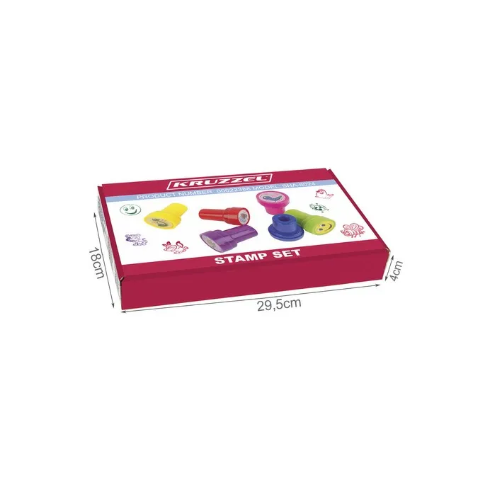 Pudełko z wytłoczką mieszczące 60 stempli do zabawy