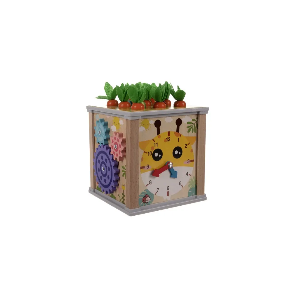 drewniana kostka edukacyjna podczas zabawy manualnej