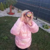 przekrój kalejdoskopu ukazujący wnętrze z wzorami