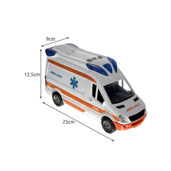 ambulans dziecięcy w kolorze białym i pomarańczowym