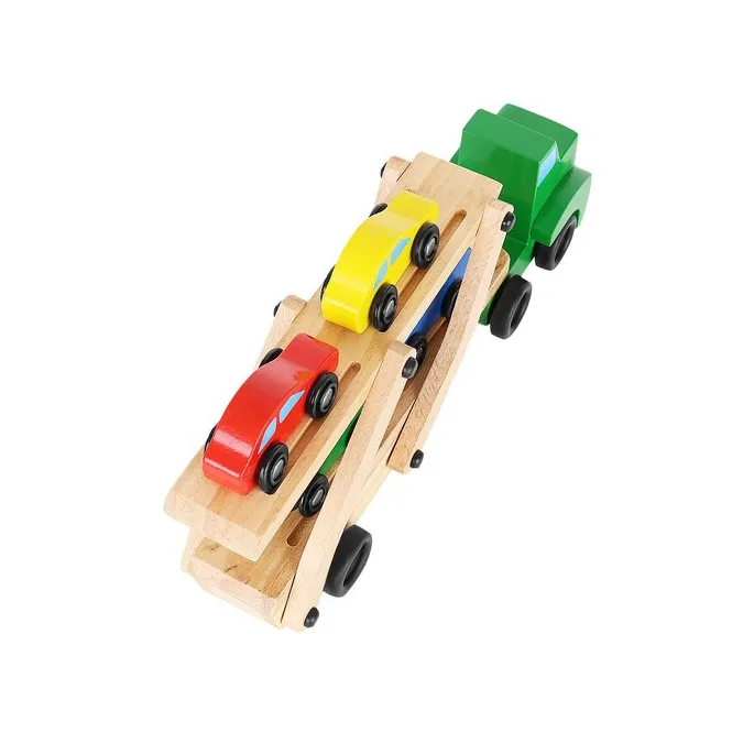 składana, dwupoziomowa laweta z ruchomą przyczepą i autkami