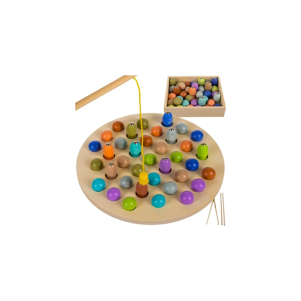 gra łowienie rybek na magnes z drewnianą planszą