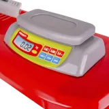 otwarta lodówka zabawkowa z produktami w zestawie