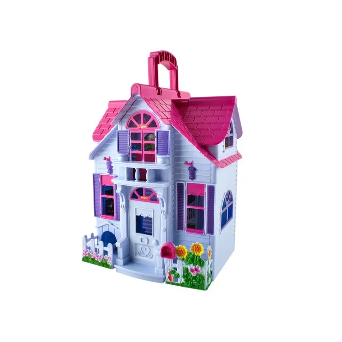 Domek dla lalek z dołączonymi figurkami rodziny i psem