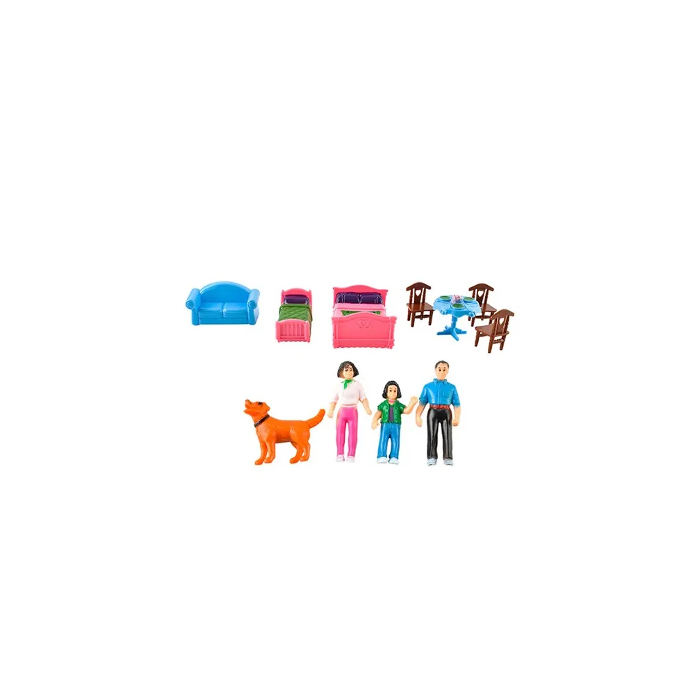 Domek dla lalek złożony do kompaktowych rozmiarów