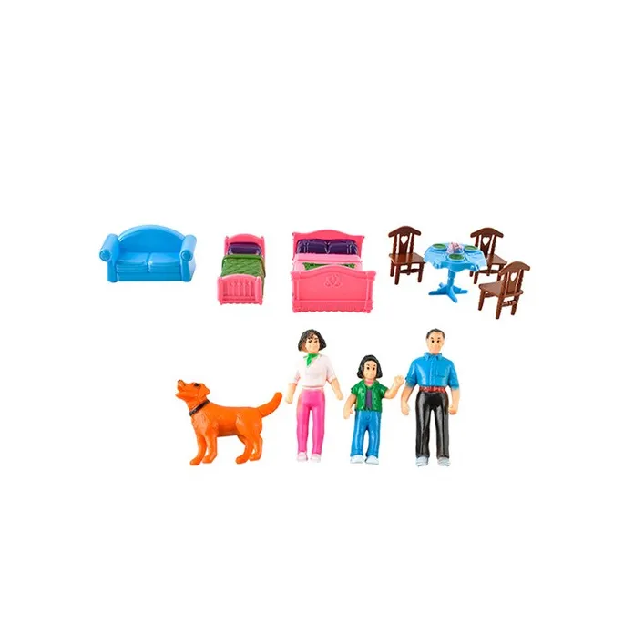 Domek dla lalek złożony do kompaktowych rozmiarów