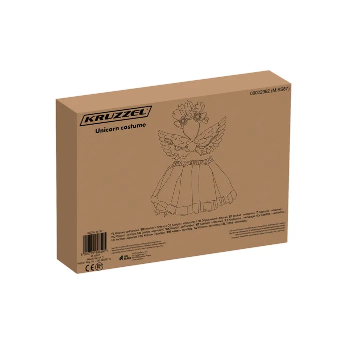 Zbliżenie na skrzydełka kostiumu jednorożca mieniące się kolorami