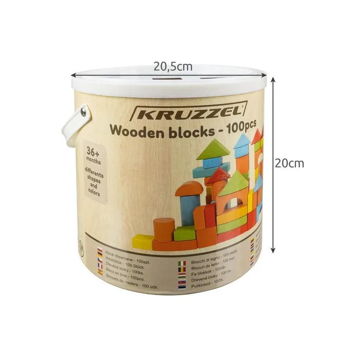 Zbliżenie na pojedyncze klocki w różnych kształtach