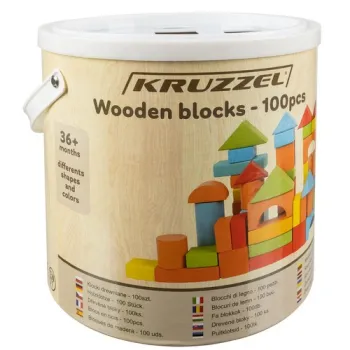 Opakowanie zestawu klocków drewnianych 100 sztuk