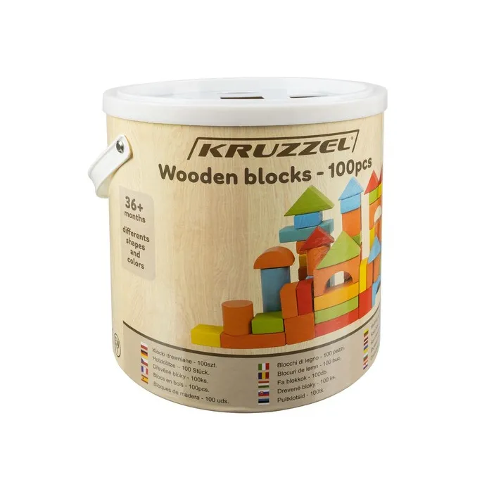 Opakowanie zestawu klocków drewnianych 100 sztuk