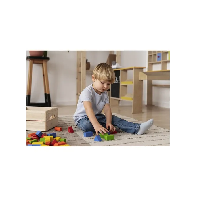 Widok wszystkich klocków wyjętych z opakowania