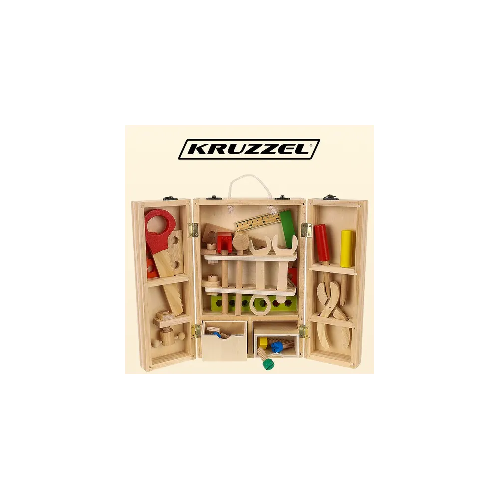 widok skrzynki narzędziowej z rączką ze sznurka