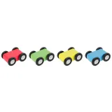 Zbliżenie na auta w różnych kolorach na torze