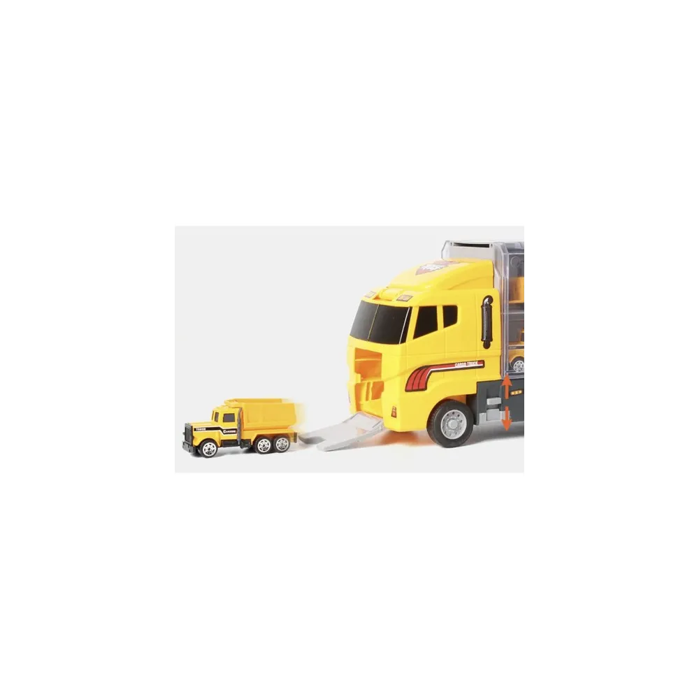 widok boczny ciężarówki z przezroczystymi ściankami