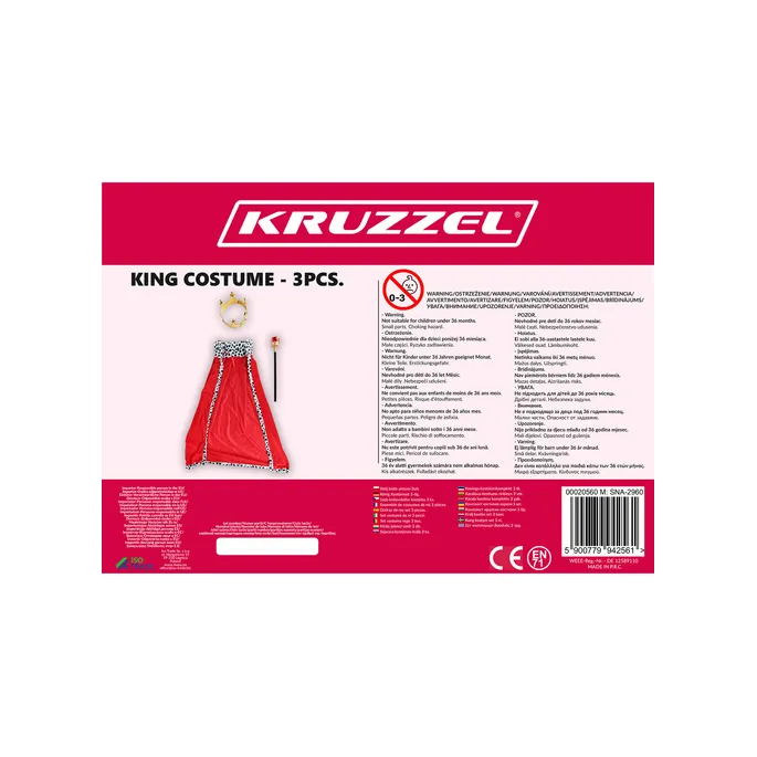 Peleryna z białym i czarnym sztucznym futerkiem dla króla