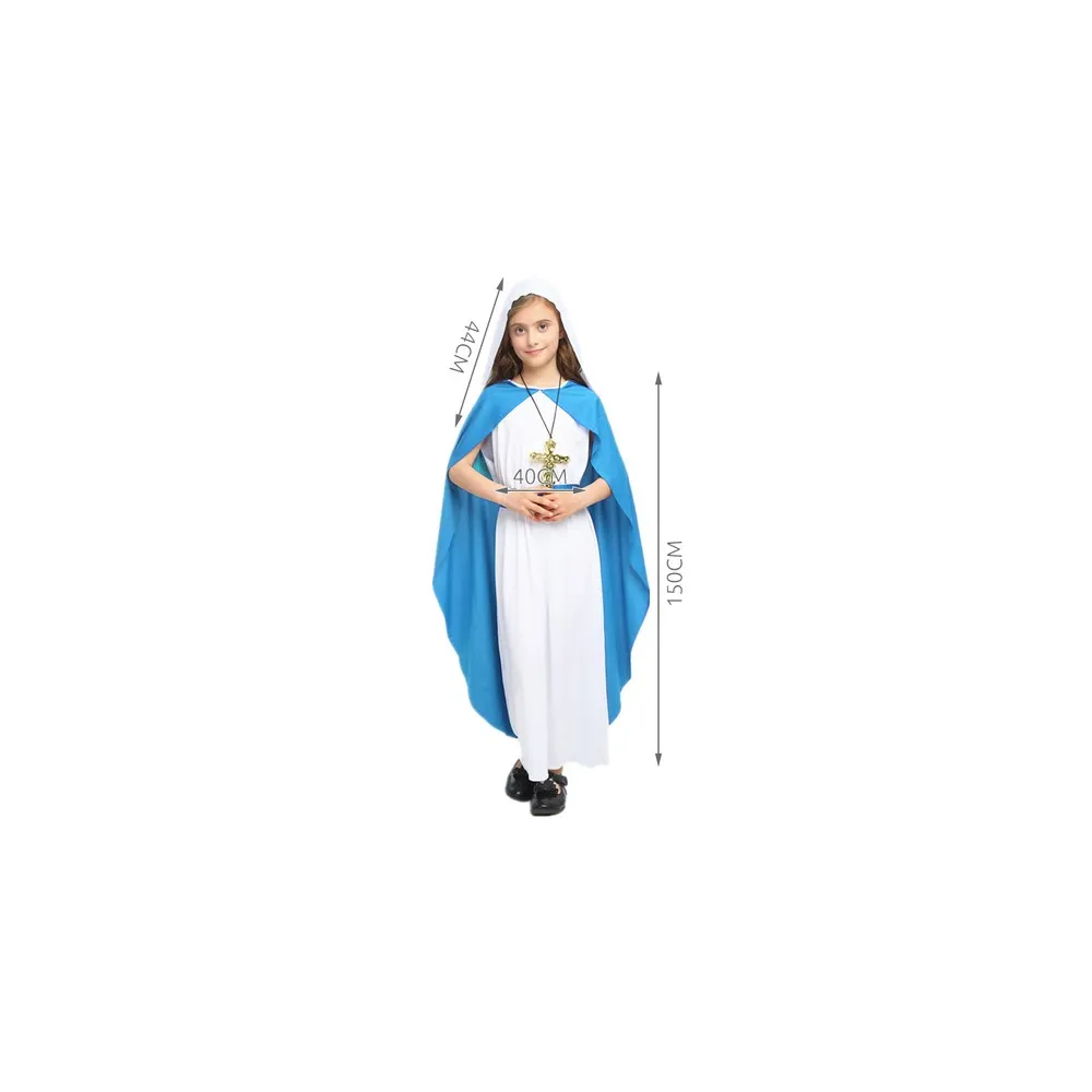 długa biała sukienka kostiumu maryja wyeksponowana solo