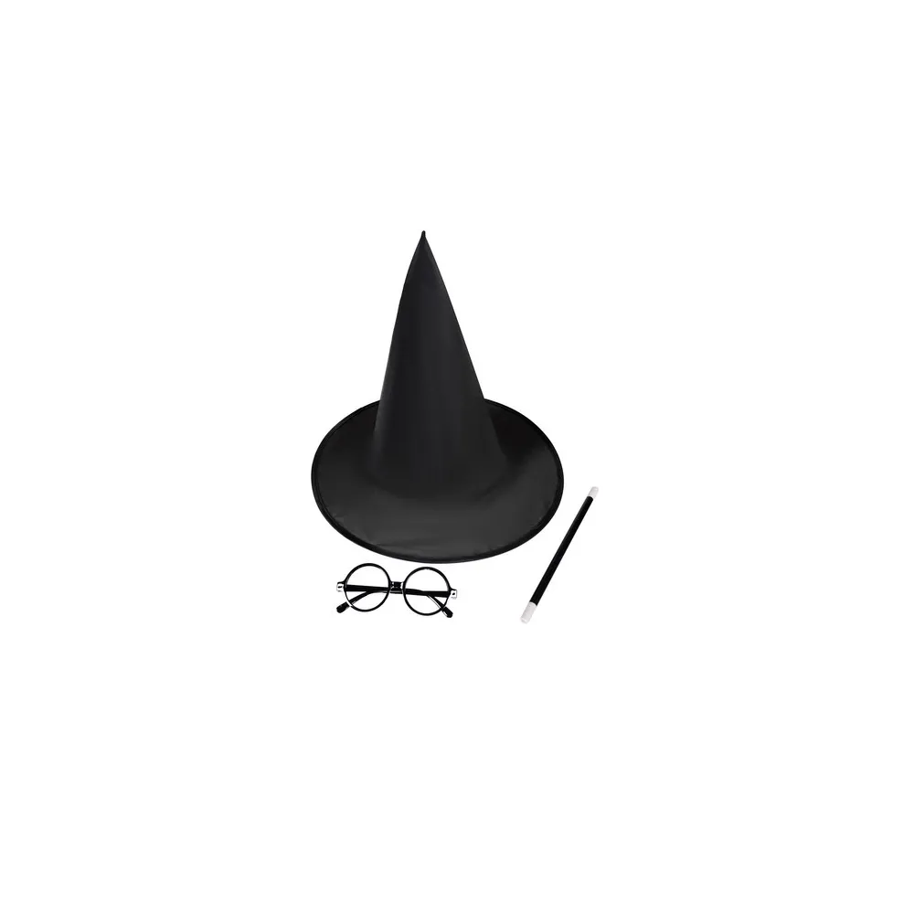 okrągłe okulary bez szkiełek dopełniające strój czarodzieja