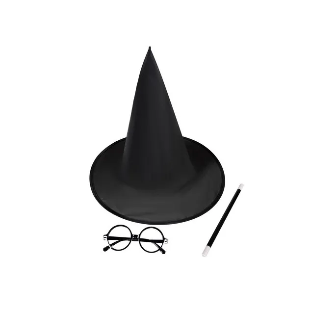 okrągłe okulary bez szkiełek dopełniające strój czarodzieja
