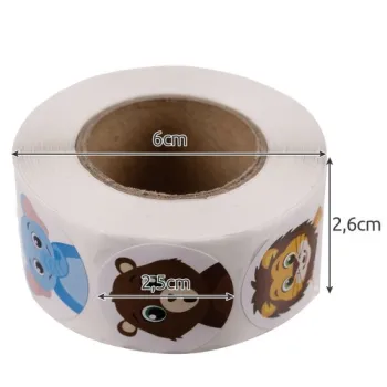 naklejki motywacyjne na pergaminowej rolce o długości 6 cm