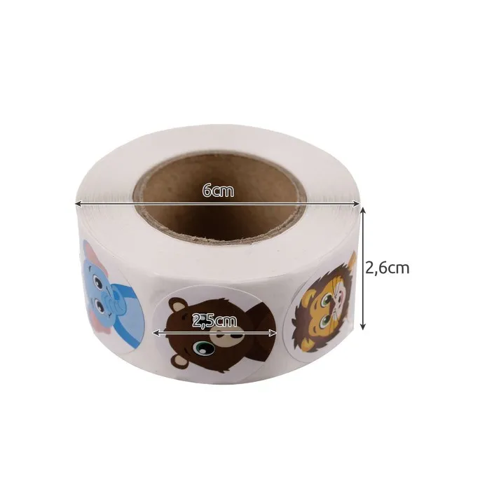 naklejki motywacyjne na pergaminowej rolce o długości 6 cm