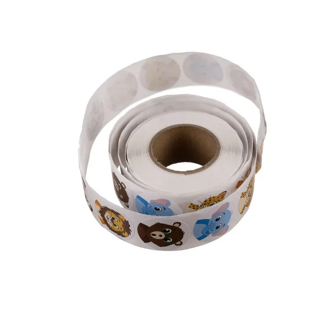 kolorowe naklejki motywacyjne przygotowane do odklejenia z rolki