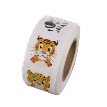 widok całej rolki naklejek wraz z opakowaniem zbiorczym